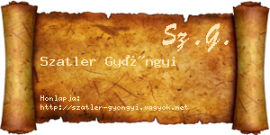 Szatler Gyöngyi névjegykártya