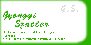 gyongyi szatler business card
